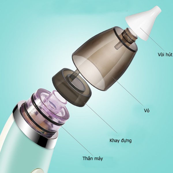 Máy Hút Mũi Đầu Mềm Cầm Tay Thông Minh Little Bees Pin Sạc Cho Bé + TẶNG KÈM DỤNG CỤ LẤY DÁY TAI CÓ ĐÈN