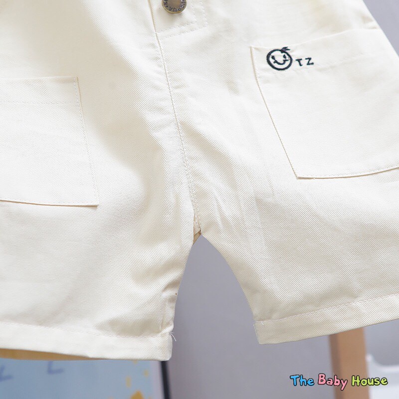 Bộ Quần Áo Cho Bé  𝐅𝐑𝐄𝐄𝐒𝐇𝐈𝐏 Bộ Áo Sơ Mi Quần Yếm Phong Cách Hàn Quốc Dễ Thương Cho Bé