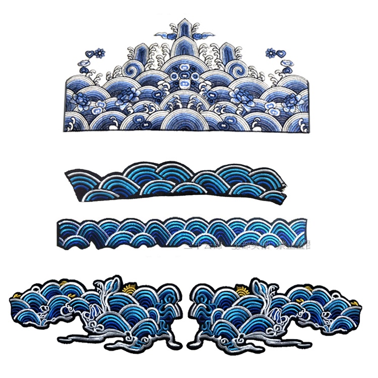 Sticker Ủi Thêu Hình Sóng Biển