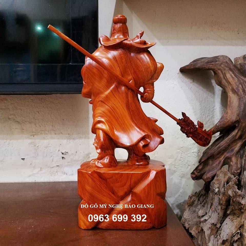 Tượng quan công quan vân trường gỗ hương cao 30 cm