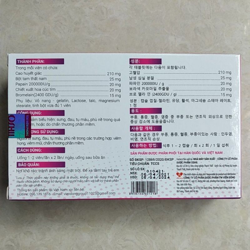 VISPA TÁN HUYẾT Hộp 30 viên