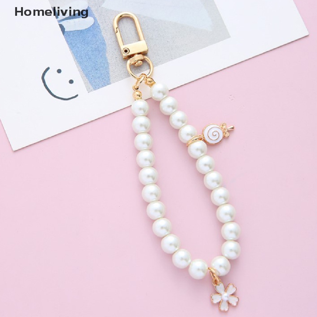 Móc Khóa Kim Loại Mạ Vàng Đính Ngọc Trai Nhân Tạo Thời Trang