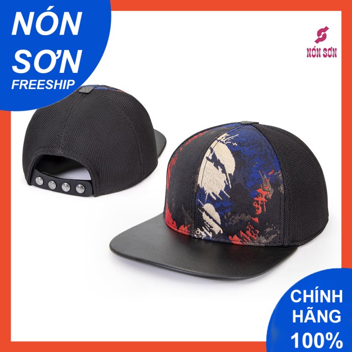 Nón Sơn Snapback đỏ xanh ánh kim mỏ ngang bằng phong cách hip hop / Nón Snapback Nón Sơn chính hãng