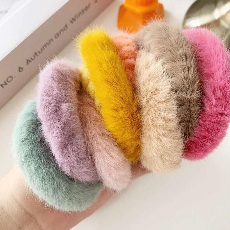 Dây cột tóc lông nhiều màu ngẫu nhiên xinh xắn thời trang cho nữ