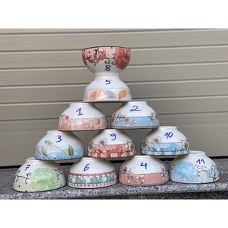 [Bán lẻ rẻ như bán buôn] set 10 bát cơm hoa bát tringf xinh xắn(giao màu ngẫu nhiên)