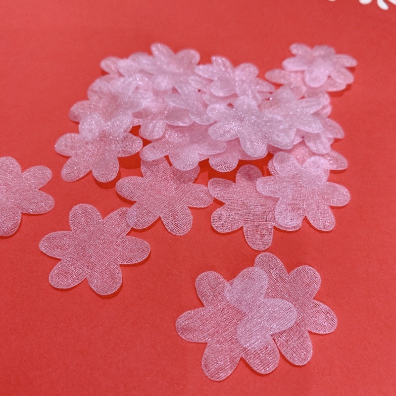 Bịch 72 Hoa voan ép màu hồng phấn size 2,5cm