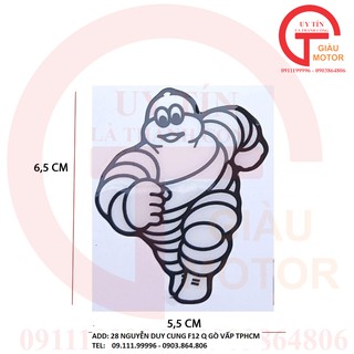 MIẾNG TEM DÁN TRAG TRÍ XE HÌNH LOGO MICHELIN MÀU TRẮNG