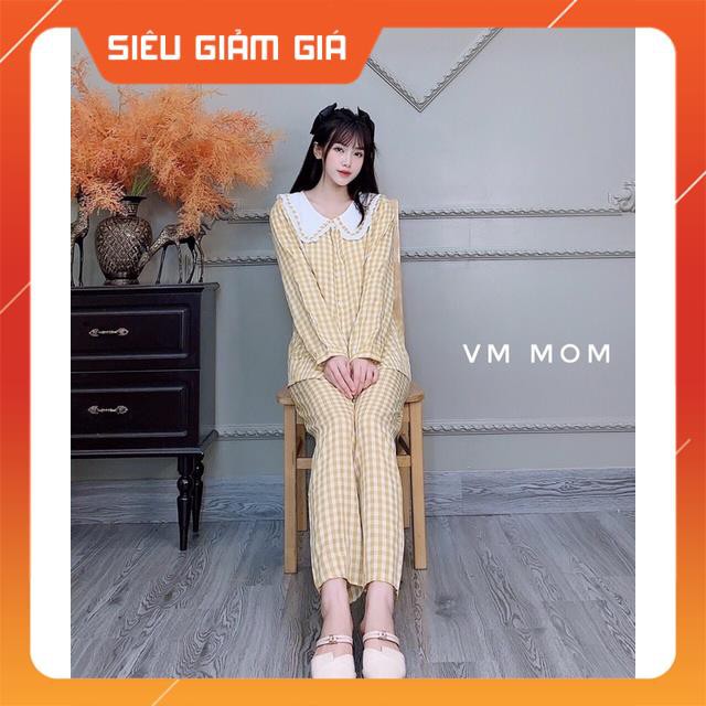 Bộ bầu chất đũi hàn☘️có khoá cho con ti☘️quần có chun chỉnh☘️bộ sau sinh siêu mềm thấm hút mồ hôi☘️Freesize 43~68kg