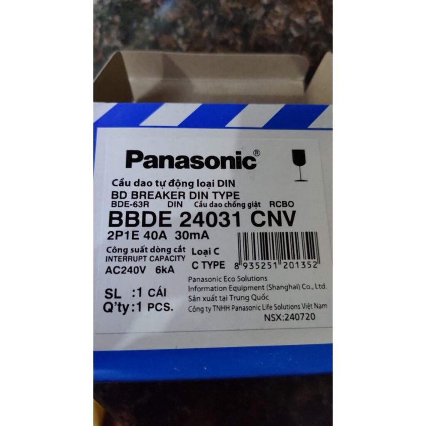 CB Chống Giật Panasonic RCBO(16A.20A.25A.32A.40A.50A.63A )