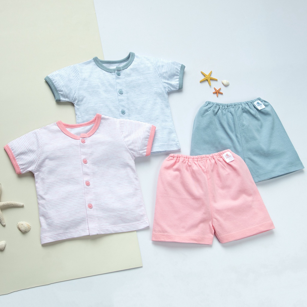 Bộ Quần Áo Sơ Sinh Cộc Tay, Nút Giữa New MIOMIO - Hoạ Tiết Cho Bé Trai, Bé Gái (Từ 0-24 tháng), Vải Cotton