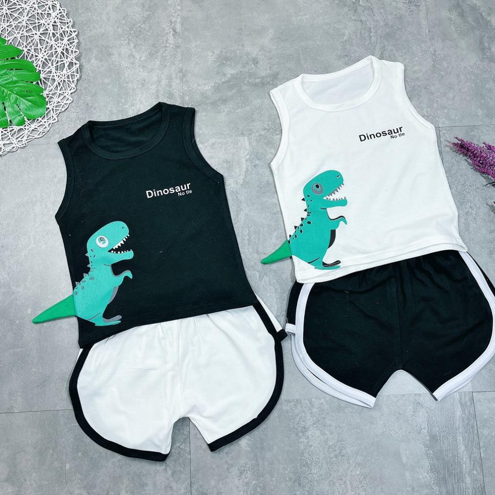 Bộ Ba Lỗ In Hình Khủng Long dinosour Đáng Yêu Cho Bé Trai 8-18kg