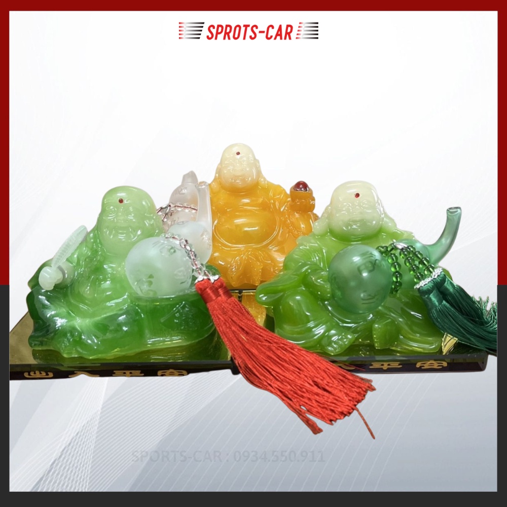 Tượng phật ngọc trang trí ô tô,bàn làm việc - tượng phật ôm hồ lô