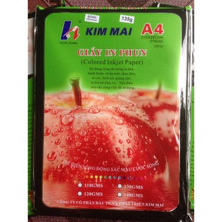 Giấy in ảnh Kim Mai định lượng 135g 100 tờ - 1 tập