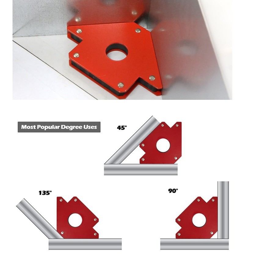 Nam châm ke góc vuông - Ke nam châm vuông hàn 3 góc 45 - 90 - 135 độ dễ dàng sử dụng
