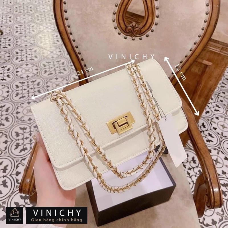 Túi đeo vai túi kẹp nách nữ da gạo khoá gập siêu đẹp