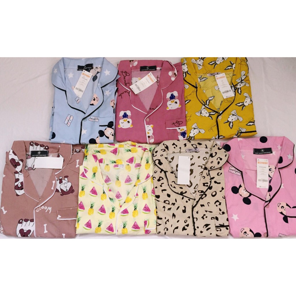 BỘ PIJAMA KATE THÁI TAY NGẮN QUẦN DÀI LOẠI 1