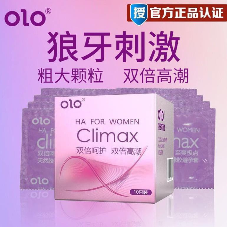 Bao Cao Su Gai Bi OLO Climax 936 Gai Bao Cao Su Siêu Mỏng Nhiều Gel Bôi Trơn Hộp 10 BCS