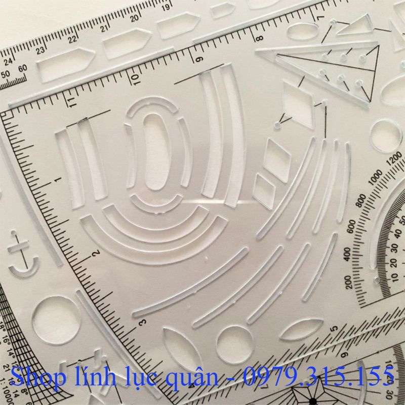 Thước trắng vẽ chỉ huy tham mưu 28x11.5cm