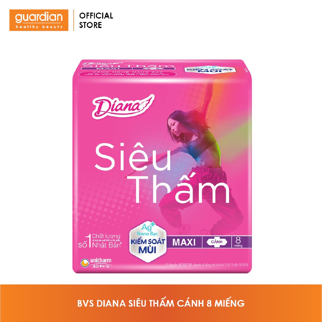 Băng vệ sinh Diana có cánh siêu thấm 8 Miếng 23cm