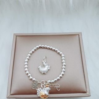Lắc bi con giáp bạc cho bé