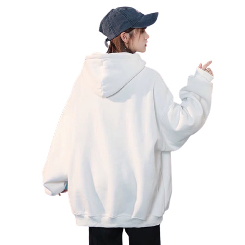 Áo hoodie nỉ trắng trơn unisex dáng rộng thời trang nam nữ chất nỉ lót bông dày ấm mềm mịn