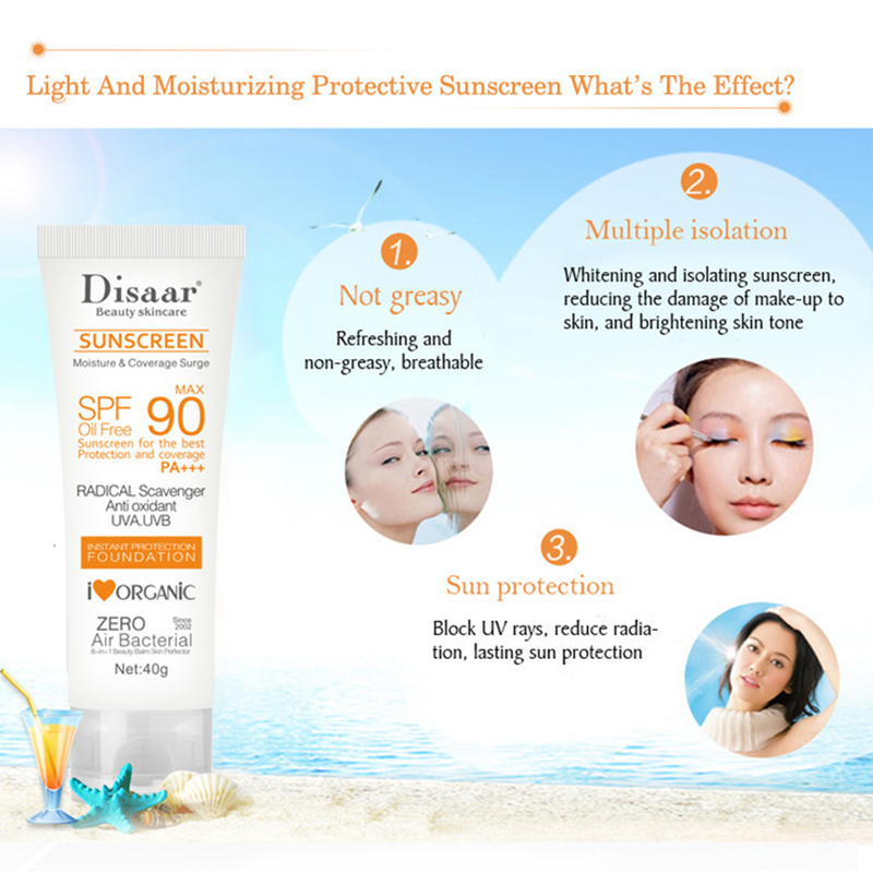 FAVN Bless Sunscreen Whitening SPF 90 Sunblock Facial Body Skin Protective Cream Anti-Aging Glory