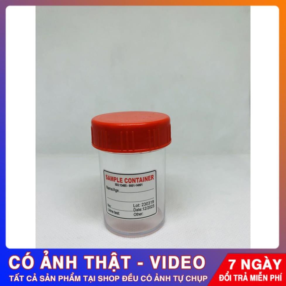_ Lọ Đựng Mẫu Bệnh Phẩm Lưu Mẫu Có Nắp Màu Đỏ 50ML Lọ Đựng Phân Lọ Ly Đựng Nước Tiểu