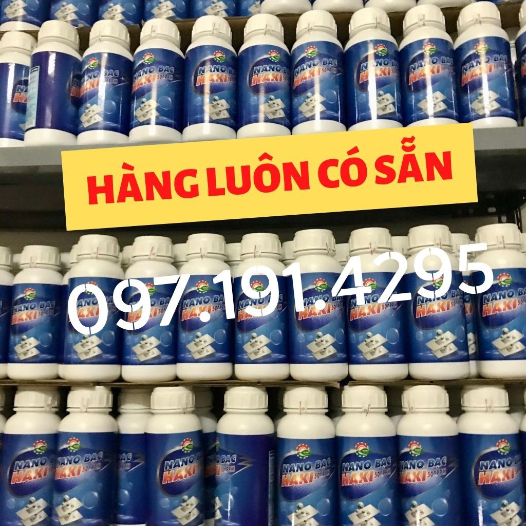Combo 3 chai nano bạc Haki 500ppm dùng trong thủy sản  xử lý nước, diệt khuẩn, khử mùi tanh cho ao hồ