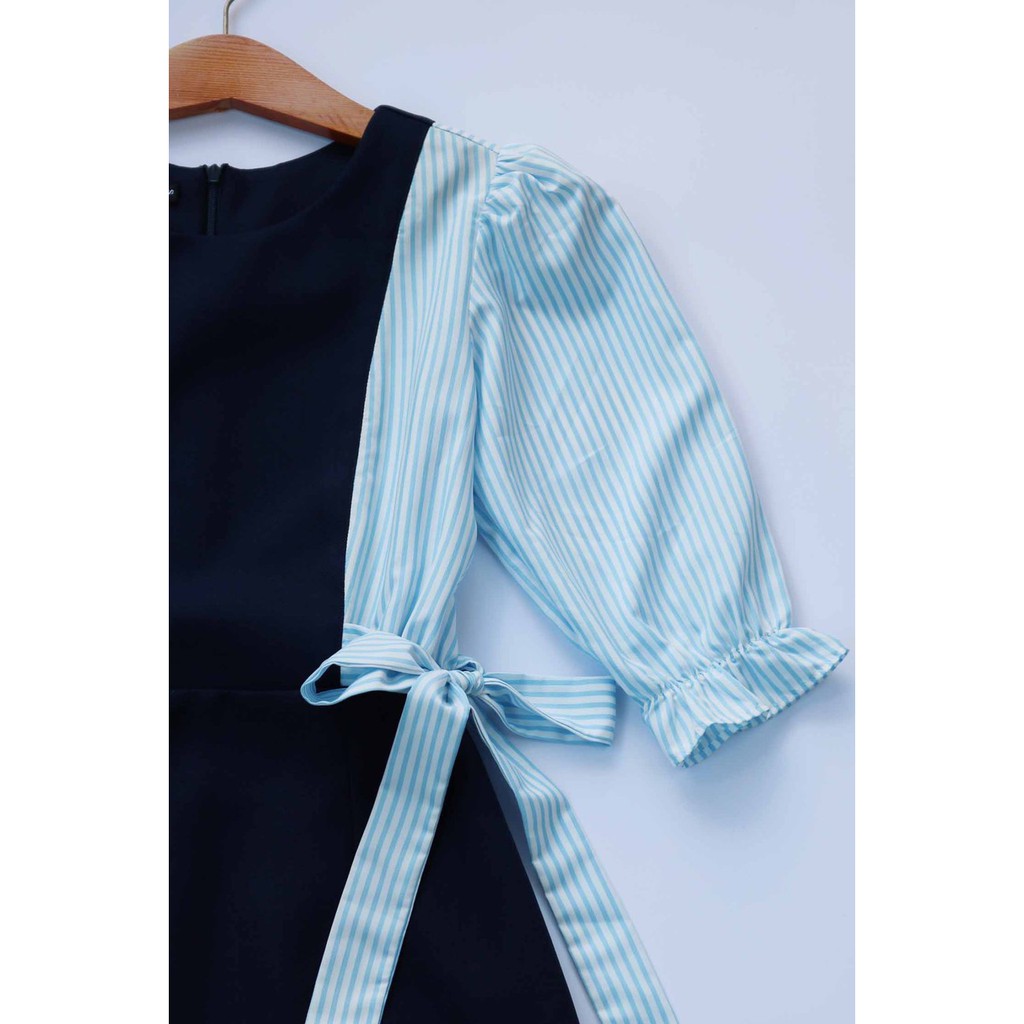 Đầm công sở cho nàng chân ngắn hack tuổi thanh xuân thiết kế dễ thương tay lỡ phối eo nơ | BigBuy360 - bigbuy360.vn