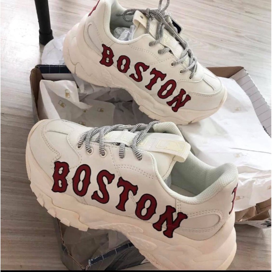 Giày thể thao nam nữ Boston cao cấp full bill box, Giầy thể thao Sneaker đẹp màu trắng, độn đế cao cổ tăng chiều cao D19