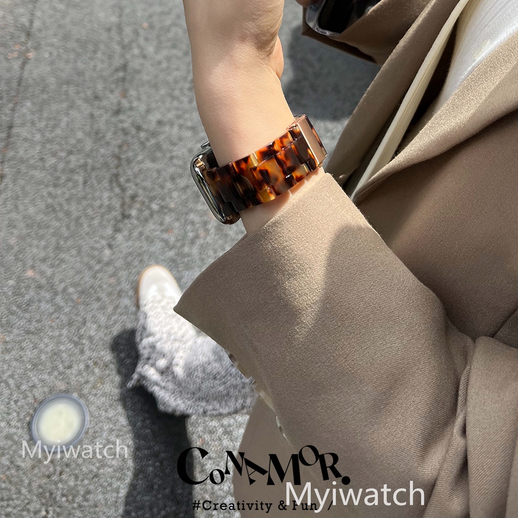 【New】 Màu nhựa mới Dây đeo đồng hồ Apple dành cho đồng hồ Apple 7 6 5 4 3 2 1 khóa thép kim loại iwatch series 42mm 38mm 45mm 44mm 40mm 41mm dây đeo đồng hồ thông thường thời trang