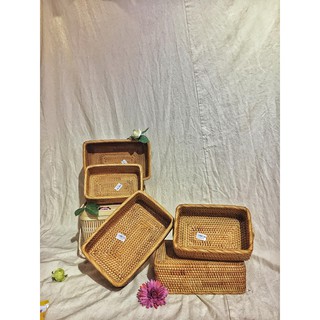 Khay mây chữ nhật