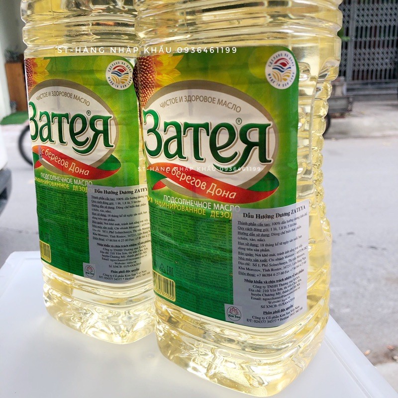 Dầu ăn hướng dương ZATEYA chính hãng nhập khẩu Liên Bang Nga phân phối chính hãng Việt Nam