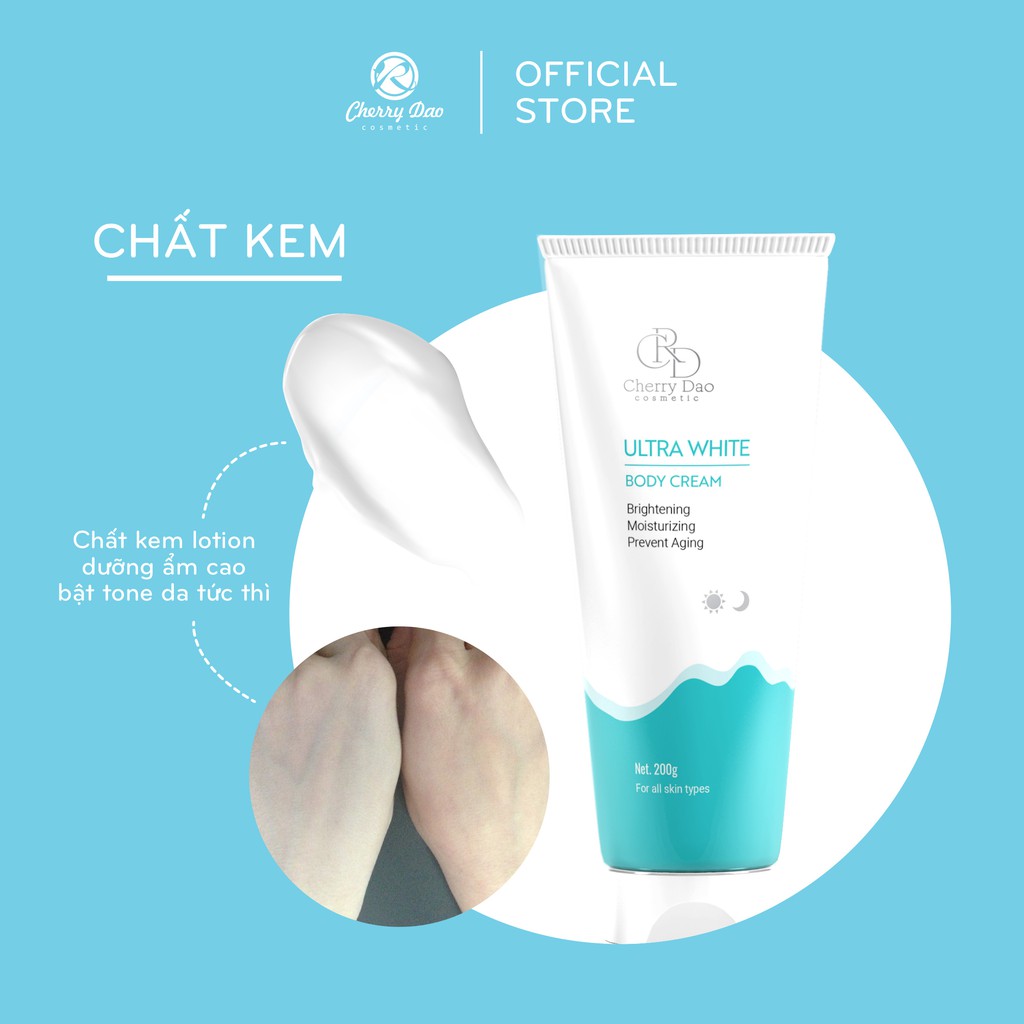 Kem body trắng da - Siêu trắng - Không lộ vân kem - Siêu thấm trong 5 giây Body Ultra White