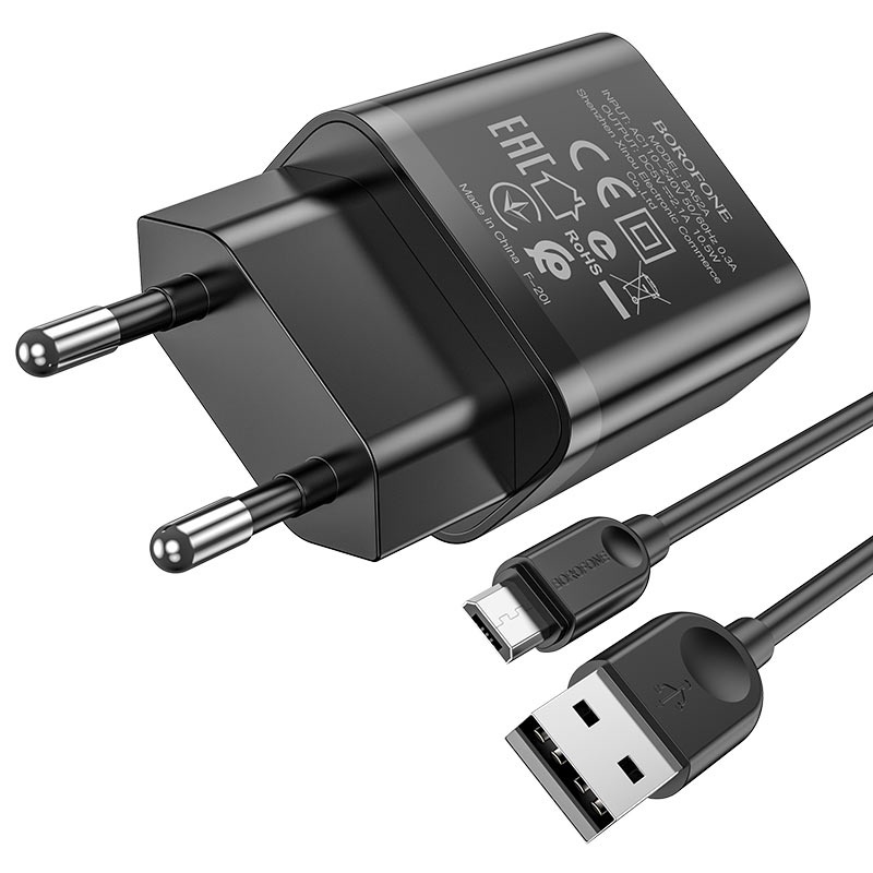 Bộ Cáp Và Dock Sạc Borofone BA52A Cổng Type C - 1 Cổng USB 2.1A chuẩn EU