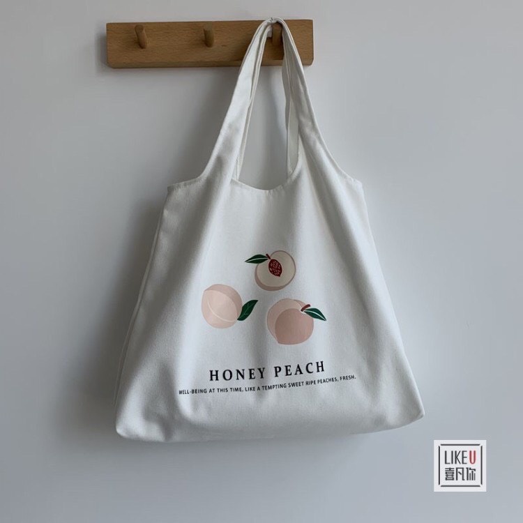Túi tote vải canvas liền thân đi học đi chơi thời trang hàn quốc
