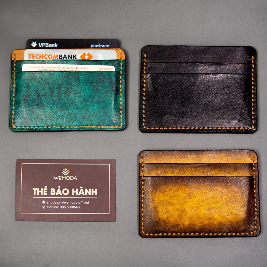 Ví Mini Đựng Thẻ Card Holder WEMODA da thật cao cấp Veg Italia bảo hành 24 tháng