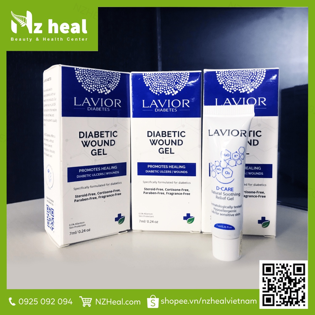 [Hỏa tốc] Lavior Diabetic Wound Gel 7ml - Làm lành vết thương, vết loét tì đè, loét chân tiểu đường, trầy xước da, bỏng