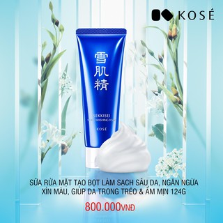 SỮA RỬA MẶT KOSE SEKKISEI WHITE WASHING FOAM 124G LÀM SẠCH SÂU DA HÀNG CHÍNH HÃNG