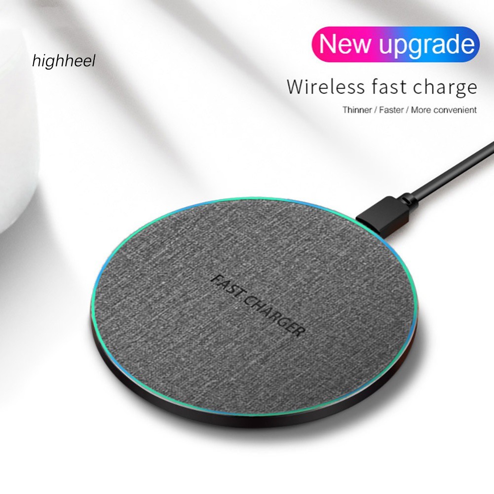 【OPHE】Ultra Thin 10W Fast Charging Qi Wireless Charger Charge Pad for S-amsung iPhone