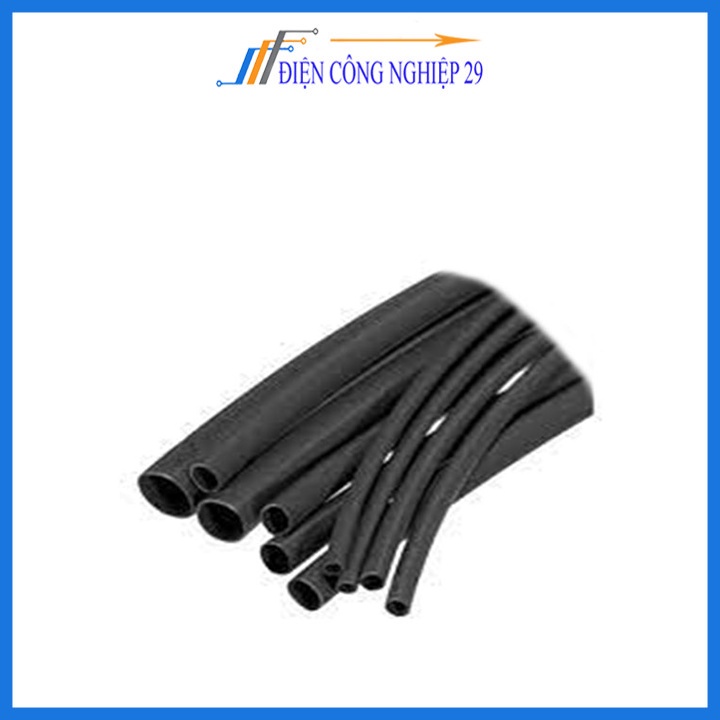Combo Bộ 5 Ống Gen Co Nhiệt, Cách Điện 1mm, 2mm, 3mm, 4mm, 5mm, Dài 1m Mỗi Sợi - Màu đen