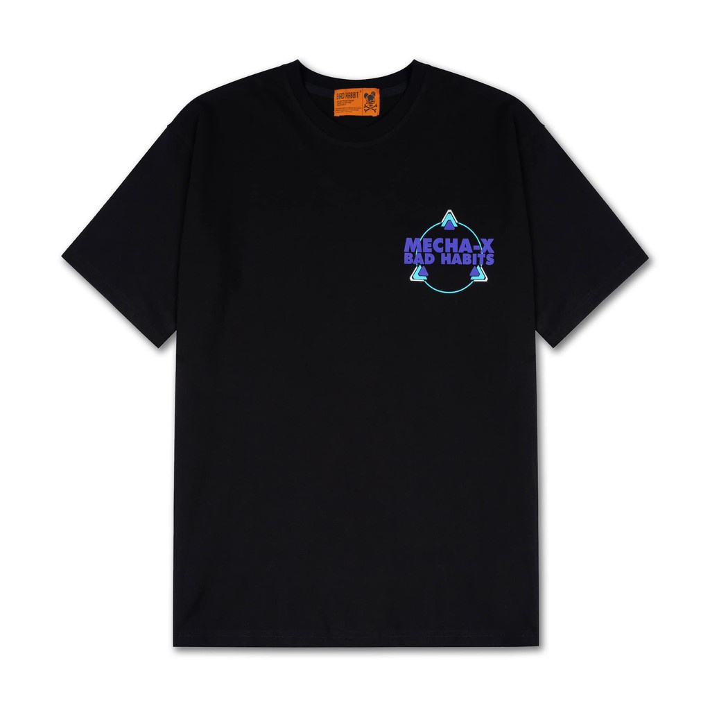 Áo thun BAD HABITS màu tím mecha x , tee local brand bad rabbit habits full tag freesize , ao phông tay lỡ SATO SHOP