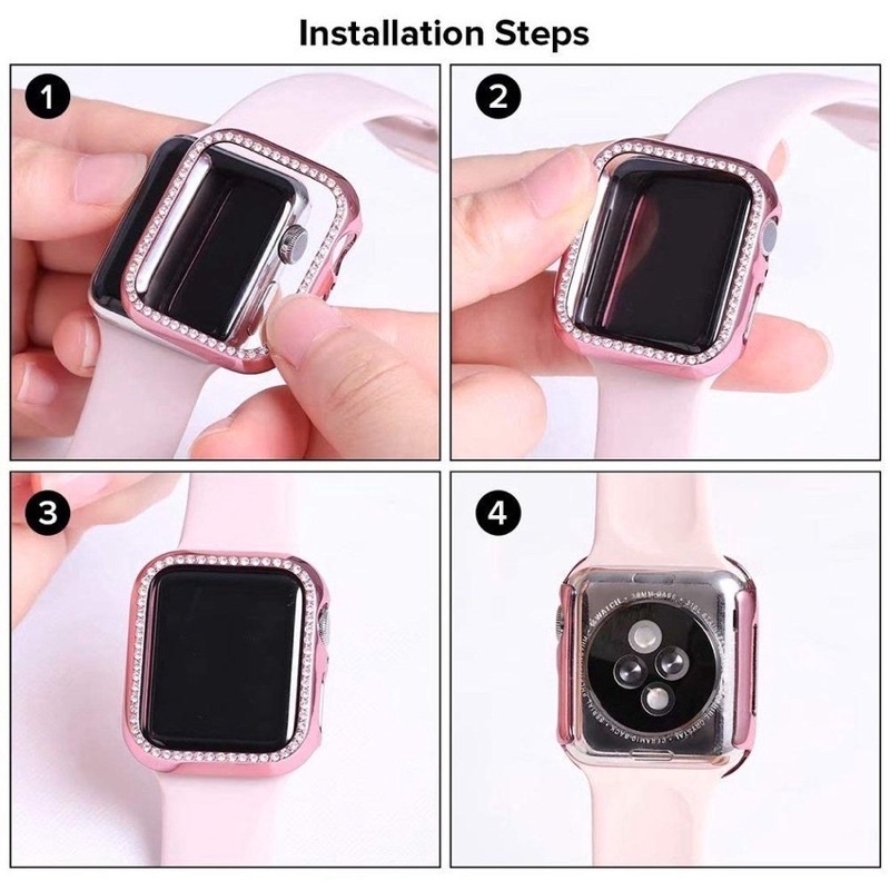 [FULL BOX] Ốp Viền Đính Đá cho Apple Watch series 7/6/5/4/3/2/1