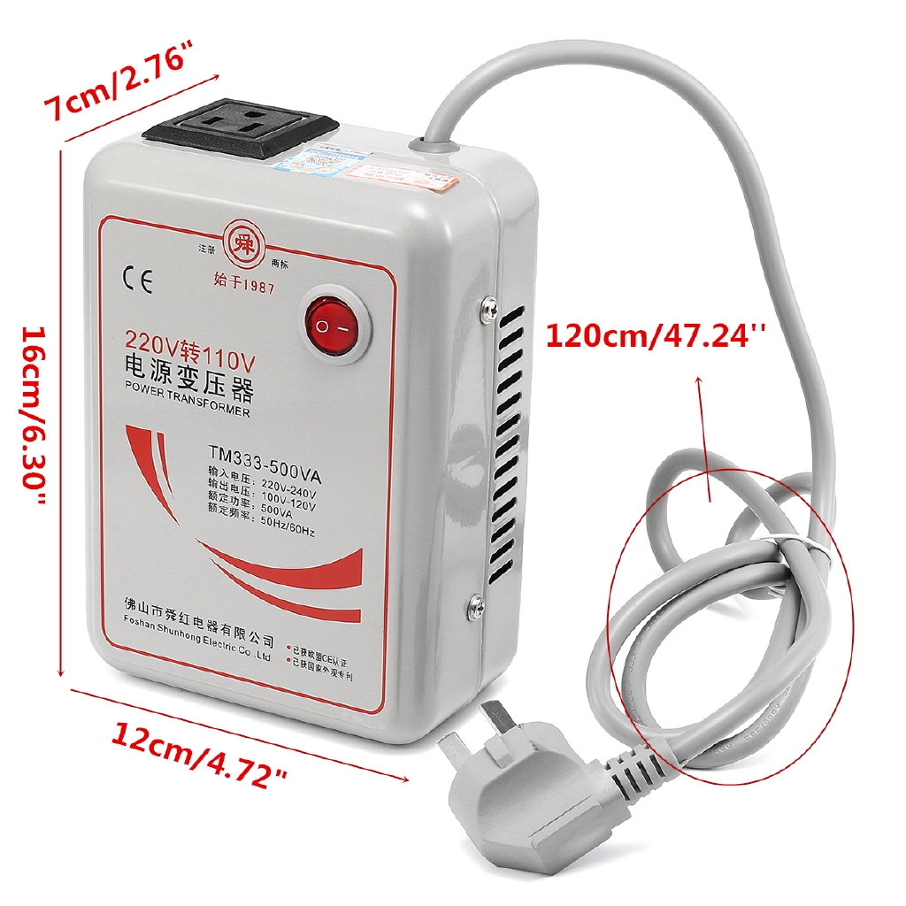 Bộ Chuyển Đổi Điện Áp Hạ Áp 500 watts Lõi Đồng Nguyên Chất 220v Sang 110v