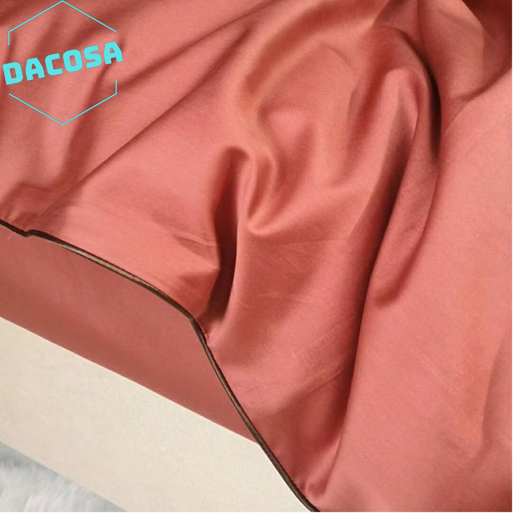 [Giá Sỉ] Bộ Chăn Ga Gối LỤA SUMOI 60S Màu Cà Rốt Đậm Cao Cấp Khách Sạn