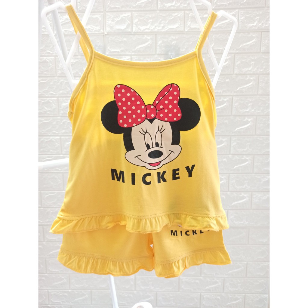 Đồ Bộ Cho Bé 💝 FREESHIP 💝 Đồ Bộ 2 Dây Hình Micky Chất Thun Lạnh Cho Bé Từ 6-15Kg