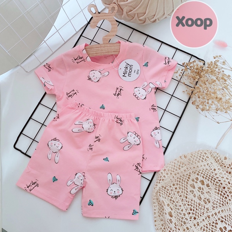 Bộ Cộc Tay Cotton 100% Hàng Minky Mom In Toàn Thân  Họa Tiết Ô Tô Xanh Ngọc- Bò Sữa Cho Bé