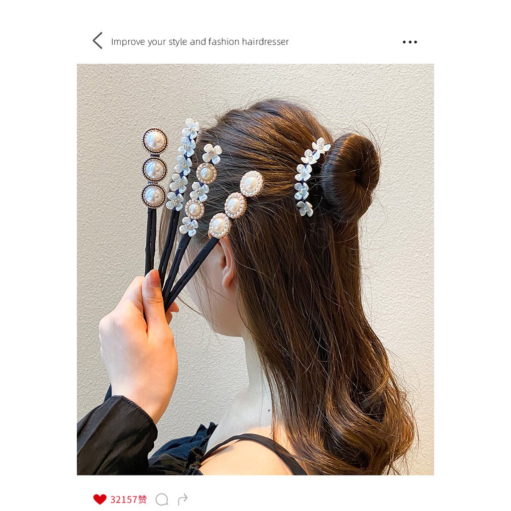 Thanh Búi Tóc Hàn Quốc MALANO Phụ Kiện Tóc Búi Hoa Đào Cuộn Tóc Xinh Xắn Sang Chảnh Cho Nữ FA-001241