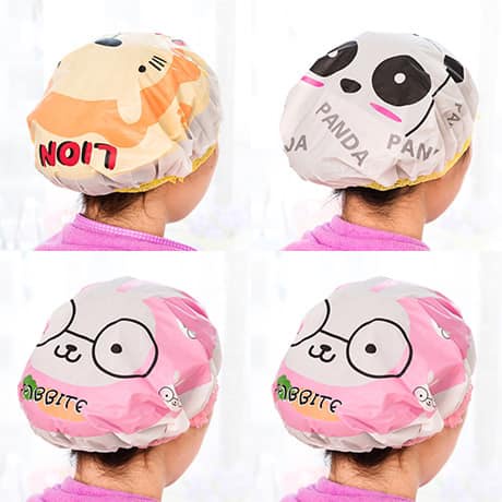 Mũ trùm tóc gội đầu hấp dầu hình thú cute tiện lợi