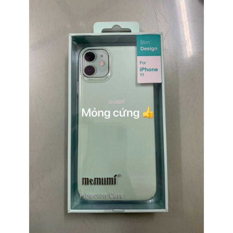 Ốp lưng Memumi Trong suốt iPhone 11 Pro 5.8/ iPhone 11 6.1/ iPhone 11 Pro Max nhựa cứng chống ố vàng
